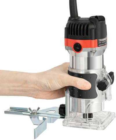 800 W fräs, 30 000 varv/min, 6 växlar, enhandsfräs, 7,54 mm, spännhuvud, innerdiameter 2 cm, bearbetningsdjup med rak guide, lämplig för