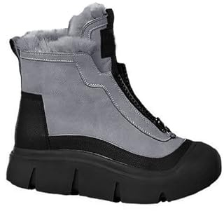 Chanpning Stivali Da Neve Donna Scarponi Allineato Sintetica Pelliccia Scarpe Corti Termici Caldo Snow Piatto Suola Impermeabile Stivaletti Caloroso Da Donna Imbottiti Inverno All'aperto Campeggio