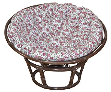 moebel direkt online Papasansessel, Durchmesser 100 cm Sessel mit Kissen braun