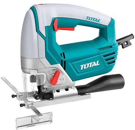 TOTAL - Sierra Caladora de Cable con Potencia de 800 W - Herramienta para Cortar Metal y Madera - Velocidad Variable 3000 rpm - 4 Posiciones de Corte - Incluye 5 Hojas de Sierra