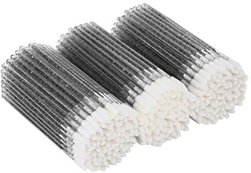 tifanso 300 PCS Lip Brush, Disposable Makeup Applicators, Lip Gloss Brush Lipstick Applicator Wands, Makeup Tool Kits Beauty Cosmetic (Crystal Black)