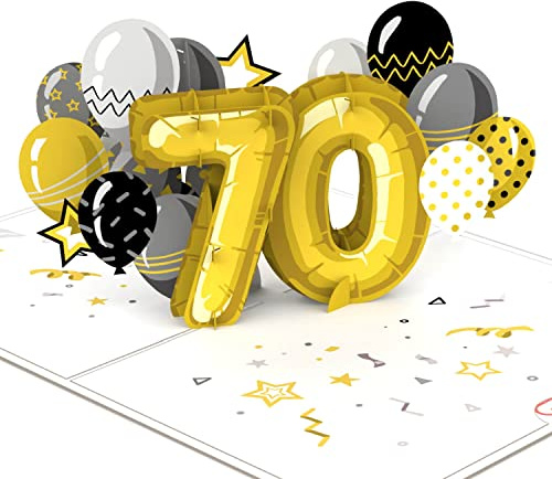 papercrush® Pop up-kort 70. Födelsedag – 3D födelsedagskort med 70 för kvinna och man, gratulationskort eller gratulationskort för grattis på 70 år födelsedag för mamma, mormor, pappa och make