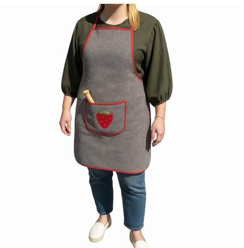 SaoTi Delantales de Cocina Algodón Rizo Toalla Absorbente Mandil Cocina