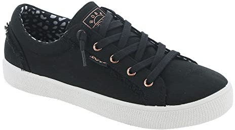 Skechers Women's BOBS B Extra Cute Sneaker, Black Canvas, 5 UK