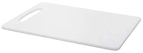 2 UR DOOR Plastic White Cutting Board, Thick Chopping Board with Juice Grooves - Non-Porous, Easy Grip Handle, Non-Slip Food Preparation for Kitchen and Professional Use, Knife Friendly ( 33x20 )