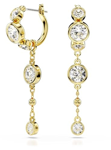 Swarovski Imber Drop-Ohrhänger, Weiße, Vergoldete Ohrringe mit Strahlenden Swarovski Kristallen