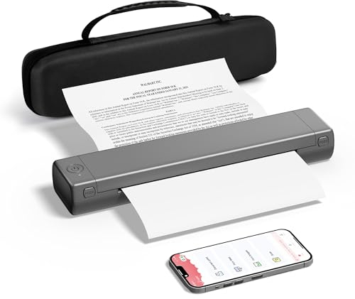 PhoFuta M08F Impresora Térmica A4, Siempre Contigo con Bluetooth, Una Mini Impresora de Viaje con Papel de Copia A4 Sin Tinta, Compatible con iOS/Android