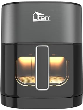 Uten Dual Blaze Air Fryer 5.5L Visual Window, Color Screen, 14 Pre Menus, Delayed Start, Stainless Oil Net, 2 Fast Heaters Independently Controllable, No Flip Food, Oil Free, Enery Save, Fast Cooking