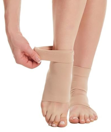 IKOPFLN 1 par de calcetines acolchados de patinaje sobre hielo con protección de tobillo almohadilla de gel para hockey patín tobillos elásticos para botas de deporte, correr