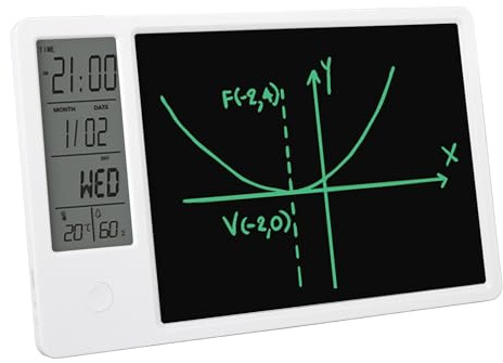 Elektronisk Kalender, Digital Planerare med Anteckningsblock, 9,5 Tums LCD-skrivtavla med Penna, Skrivbordskalender med Tid, Dag, Temperatur, Luftfuktighetsdisplay