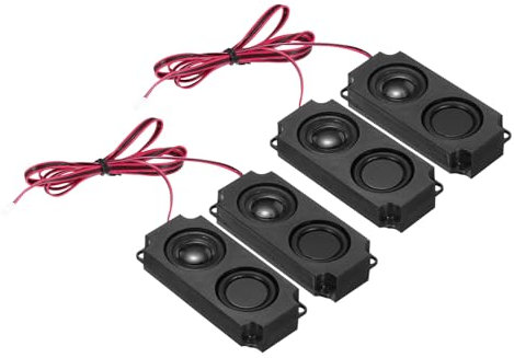 sourcing map 2 Pcs 5 Watt 8 Ohm Double Mini Speaker Full-Range Mobile Portable Advertising Machine Speaker with Terminal Wire Connector Separating Interface for Small Electronic Projects