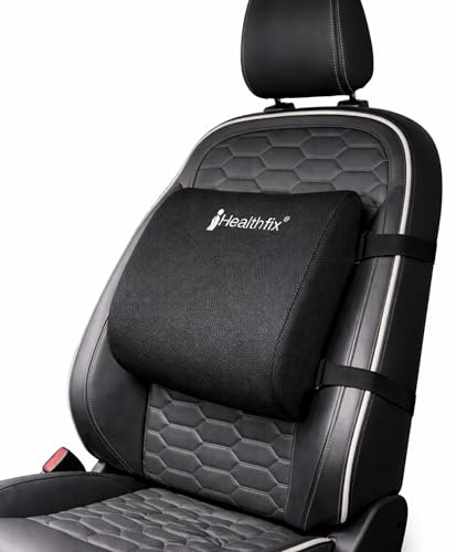 Healthfix® Coussin Lombaire Voiture – Soutien Ergonomique du Dos avec Mémoire de Forme | Coussin de Soutien Lombaire pour Siège Auto et Chaise Bureau