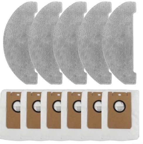 Kit de mantenimiento para robot aspirador Cleanova W11, cuenta con 5 paños de fregona y 6 bolsas de polvo para una limpieza óptima