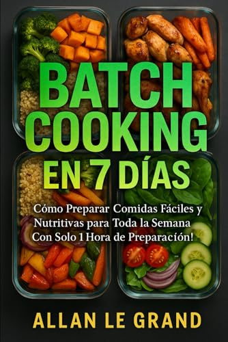 BATCH COOKING EN 7 DÍAS: Cómo Preparar Comidas Fáciles y Nutritivas para Toda la Semana ¡Con Solo 1 Hora de Preparación! (BATCH COOKING PARA TODA LA SEMANA)