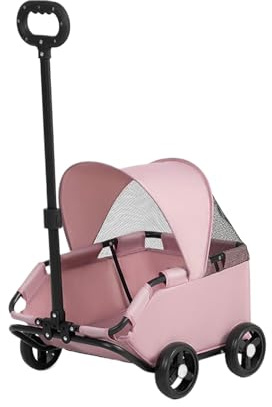 Carrito De Paseo Para Mascotas | Transportín Plegable Para Perros Y Gatos | Accesorios De Transporte Exterior Para Viajes Y Paseos | Uso En Parque, Playa, Centro Comercial Y Visitas Al