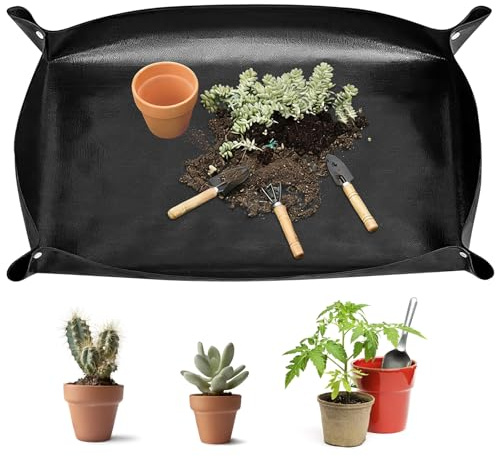 Juibao Växtmatta 150 x 100 cm, vattentät läcksäkra växter blomkruksmatta trädgårdsmatta, vikbar växtmatta för plantering, golvbyte, beskärning
