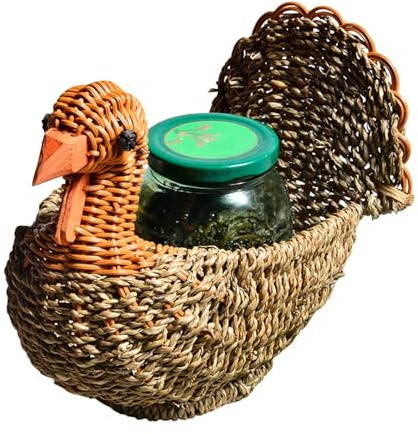 Cesto di frutta a forma di , organizer in rattan, porta caramelle per feste, con struttura resistente, accessorio da cucina, contenitore decorativo per controsoffitti e