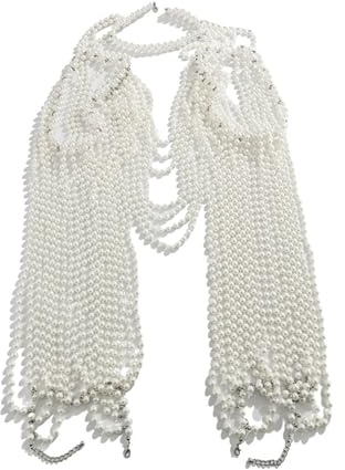Chaîne de corps en perles d'inspiration victorienne avec franges amovibles pour un événement élégant et une photographie Collier royal au design léger