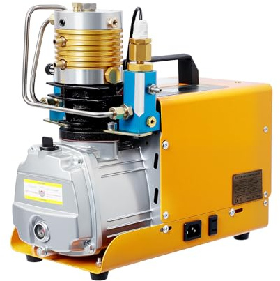 HUOMMGS 1800 W PCP kompressor 300 bar dykkompressor 100 l/min luftkompressor med automatisk avstängning multifunktionskompressor med handskar, antivibrationsdyna automatisk luftkompressorpump