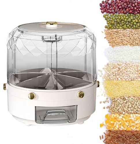 Contenitore per la conservazione del riso - Dispenser per cereali rotondo