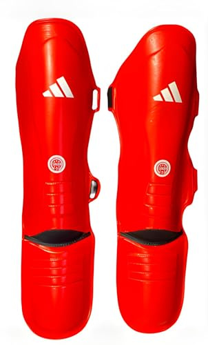 adidas Unisex – Erwachsene WAKO Super-Pro Shin-n-Step Schienbeinschoner, Fußschutz, rot, L