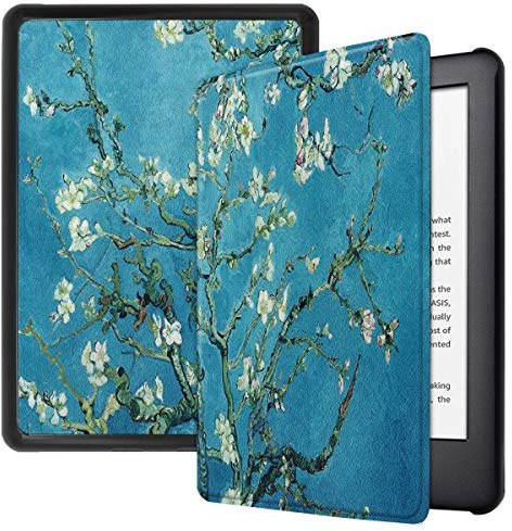 SATURCASE Case for Amazon Kindle 2019 Released (10th Generation), Beautiful PU Leather Flip Folio Ultra Slim Light Weight Protective Cover with Auto Sleep/Wake Function (KN-5)