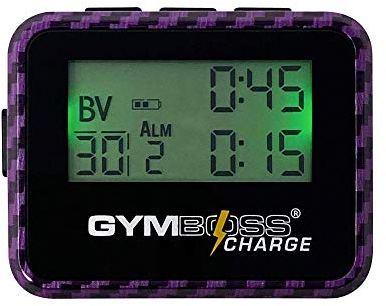 Gymboss Charge Intervall-Timer und Stoppuhr (Carbon/Violett)