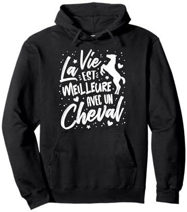 la Vie est Meilleure avec un Cheval équitation Chevaux Fille Sweat à Capuche