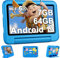 2025 Latest Tablette Enfants 7 Pouces Android, 7Go+64Go/TF 1To | WiFi 6 | Quad-Core| BT 5.0 | Contrôle Parenta l Kids Apps Pré-installé | Dual Cameras | Kids Tablettes avec Étui Anti-Chute - Bleu
