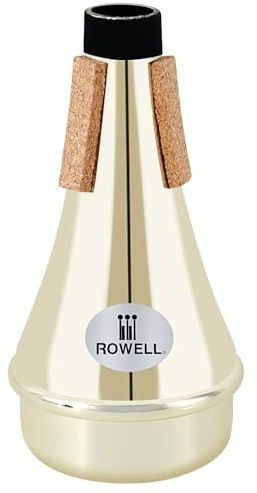ROWELL Silenciador de trompeta, silenciador de trompeta recto ABS, silenciador de trompeta de práctica ligero, accesorios de trompeta para principiantes (dorado)