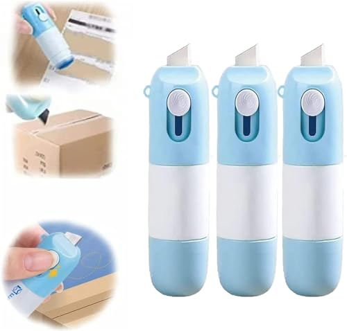 Yanobia 1/3/5 Stück Thermo-Papier-Korrekturflüssigkeit mit Auspackmesser, Datenschutzflüssigkeit, tragbare Informationen, Anti-Auslaufschutz, Korrekturflüssigkeit, für Paket-Etiketten, Rechnungen (3