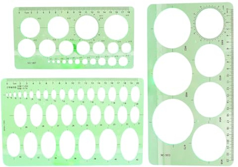 Plastcirkelmall arkitektonisk design rita runda byggmallar mäta mallar linjaler digitala ritningsmallar för kontors- och skolbyggnader