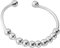 Zuofan Silber 925 Damen Angst Ring, Spinning Ring mit Beweglichen Perlen für Stress Abbauen