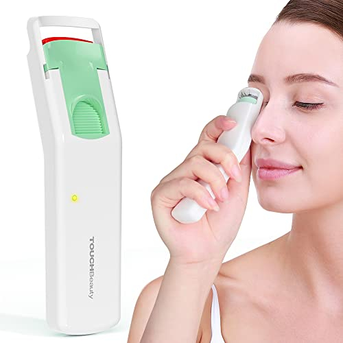 TOUCHBeauty Beheizte Wimpernzange Elektrisch,Wimpernformer Elektrische mit Silikon-Heizkissen,Schnelles und Langlebiges Natürliches Wimpern-Make-up-Werkzeug für Frauen AG-9906(Grün)