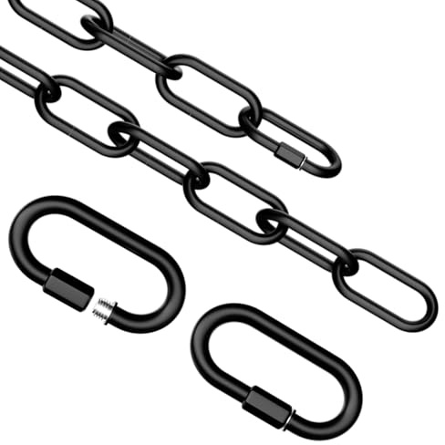 3 Feet Industrial Black Light Fixture Chain, Plant Hanging Chain, with Detachable Link, Maximum Load is 60 Pounds