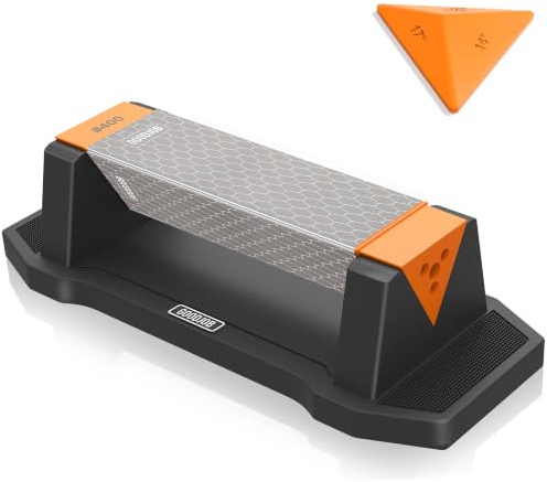 Diamond Sharpening Stone, Extra Large 3‑Sided Grit 400/600/1000