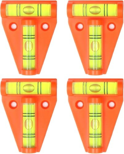 Flycppo Niveaux à Bulle,4 Pièces Mini Niveau à Bulle en Plastique,Outil de Mesure Précis et Durable,Niveau Bulle Type T Parfait pour Camping-Cars,Caravanes,Travaux de Chantier