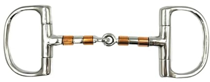 Equine Smile ES0073 Gebiss D-Ring D-Trense Einfach Gebrochen mit Kupferrollen Kupfer Roller aus Edelstahl Gebissstärke 13 mm (11.5 cm)