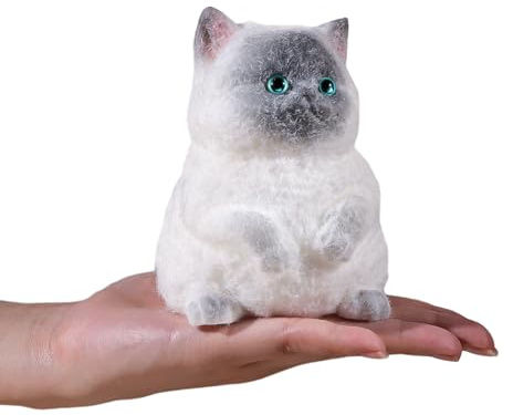 Anboor Juguete de gato grande para apretar y aliviar el estrés para niños y adultos, juguete sensorial realista (4.9 pulgadas)
