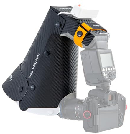 Guage Slimline Softbox - Difusor macro compacto para objetivos inferiores a 60 mm, flash softbox plegable para fotografía macro, flores, insectos y detalles (versión delgada)