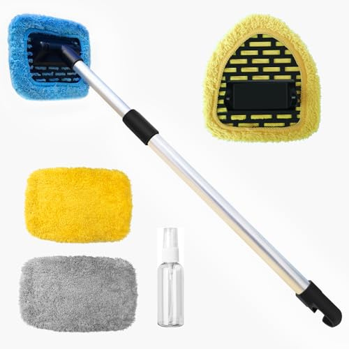 Manelord Auto Scheibenreiniger,Auto Fensterwischer Kit mit Teleskopgriff, Windschutzscheiben Reiniger und Raffstore Reinigung