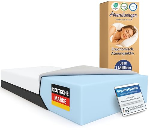 Arensberger Matratze SARA 160x200cm Höhe 16cm | NANOCELL® Gel-Schaum | Mittelfest H3 | Premium-Bezug 240g/m² | 60°C waschbar | Kaltschaum-Matratze 160x200 | Note 1,1 | Öko-Tex Zertifiziert