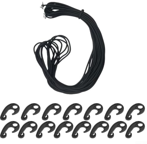 Red de carga resistente para camiones, red protectora anticaídas para seguridad de remolque (15 ganchos + cuerda elástica)