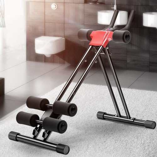 Appareil et entraîneur pour abdominaux, équipement d'entraînement à double rail pour usage domestique, appareil pliable pour abdominaux avec écran LCD et inclinaison réglable (capacité de 150 kg)