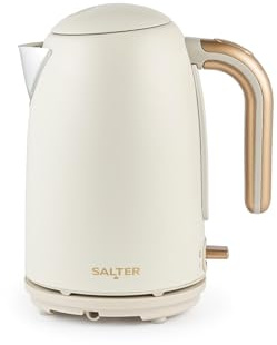 Salter Pebble Bollitore 3KW – 1,7L Ebollizione Rapida, Filtro Anticalcare Rimovibile, Indicatore del Livello dell’Acqua, Base a 360°, Sensore di Ebolizione a Secco, Pietra