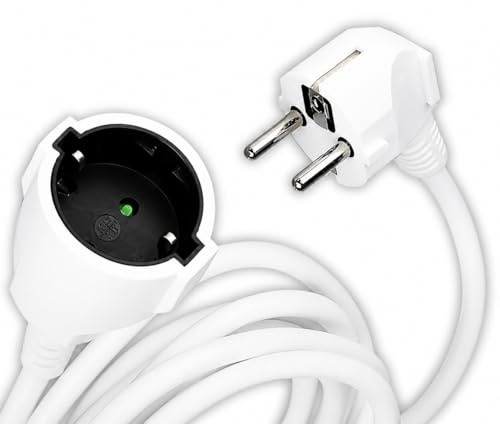 V-TAC Prolunga Elettrica Presa Schuko Spina Schuko - 5 METRI - Prolunga Cavo Elettrico per Casa, Ufficio, Negozio, Lavoro - Super Resistente - Carico Massimo 3680 Watt