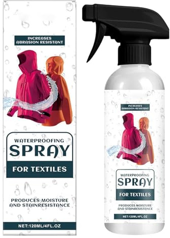 Spray impermeabile per tessuti, 120 ml, Heavy Duty Shield, spray impermeabilizzante per vestiti, liquido sigillante per giacche tessili, protezione antipioggia, soluzione funzionale per abbigliamento