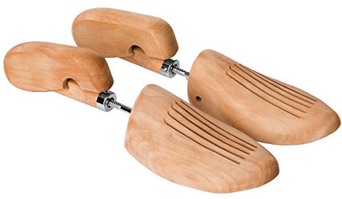 TecTake Tendiscarpe legno di loto 2 forme da scarpe con regolazione a vite