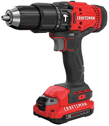 CRAFTSMAN V20 Cordless Hammer Drill Kit, 1/2 inch, 2 Batteries and Charger Included (CMCD711C2)