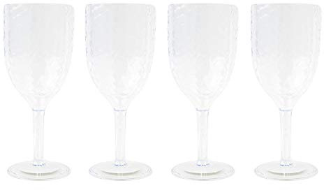 YöL Wine Goblet Set of 4 Wine Glasses Drinks Tumbler Picnic BBQ Outdoor Dining Cups Wine Cups Re-usable Plastic Party Tableware